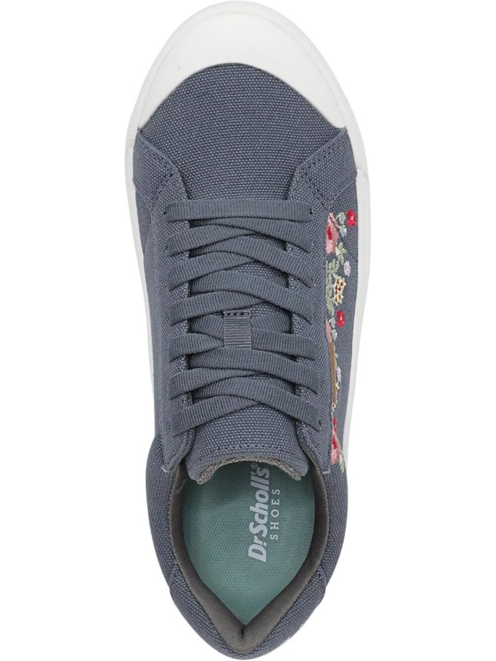 Women's Blue Floral Comfortable Boot Slip On Fashion Sneaker Lace Up Casual Shoe - Picture 5 of 6